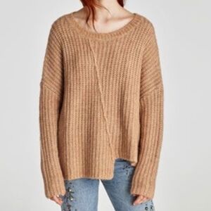 Zara Knit Asymmetrical Center Seam Sweater
